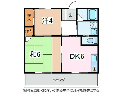 ハウスグラストン2(2DK/2階)の間取り写真