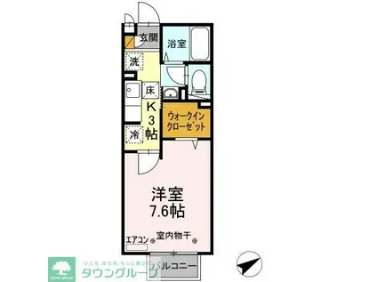 セジュールI(1K/1階)の間取り写真