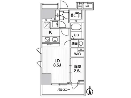 テラス森下(1LDK/9階)の間取り写真