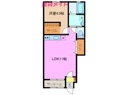 コンフォール大谷(1LDK/1階)の間取り写真