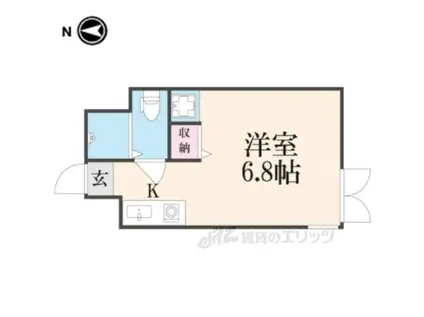 VILLETTA御苑前(ワンルーム/1階)の間取り写真