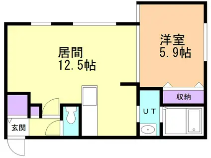 SUAVE(1LDK/2階)の間取り写真
