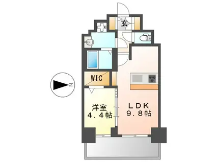 プレサンス丸の内アドブル(1LDK/7階)の間取り写真