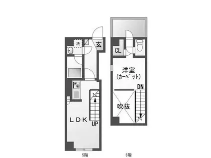 FINE STAGE GINZA イースト(1LDK/5階)の間取り写真