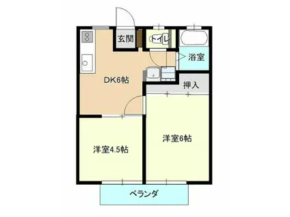 サンシティ杉本A(2DK/2階)の間取り写真