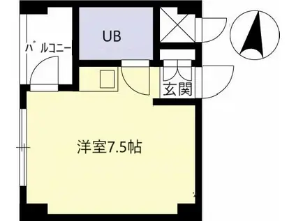 ハイムIT(ワンルーム/3階)の間取り写真