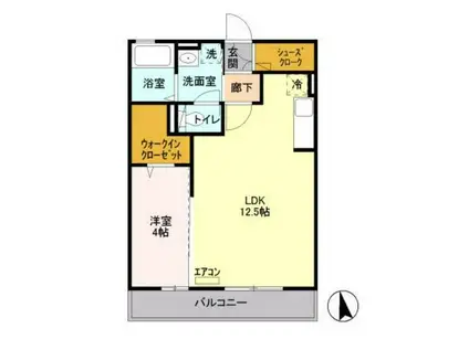 ファミール清澄白河(1LDK/1階)の間取り写真