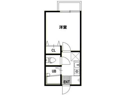 カーサベルデ中野(1K/1階)の間取り写真