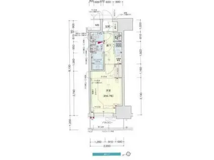 プレサンス千種アイル(1K/11階)の間取り写真