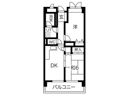 ヴェルグラシア平野(2DK/6階)の間取り写真