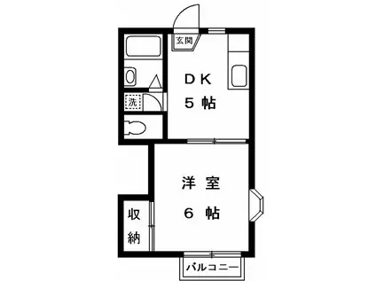 第三くるみガーデン(1DK/1階)の間取り写真