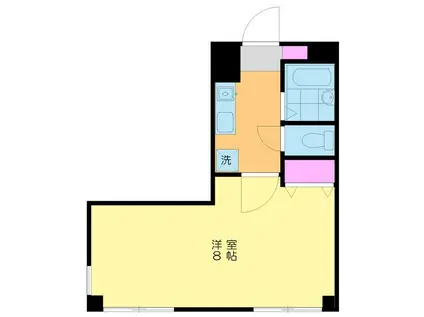 レインボーハイツ(1K/2階)の間取り写真