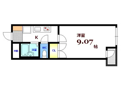 ルアール国光(1K/4階)の間取り写真