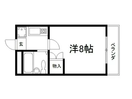 米市ビル(1K/2階)の間取り写真