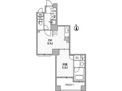 クリオ三田ラ・モード(1LDK/5階)の間取り写真
