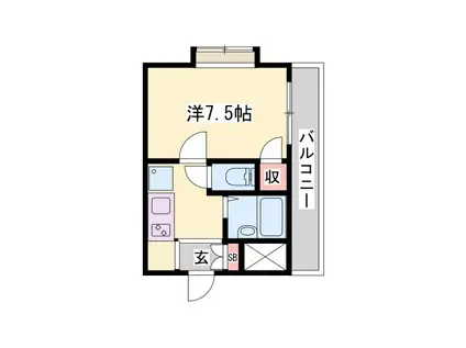 アドバンス城北(1K/2階)の間取り写真