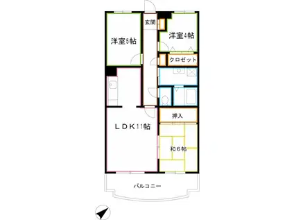ベルヴィル小金井(3LDK/3階)の間取り写真