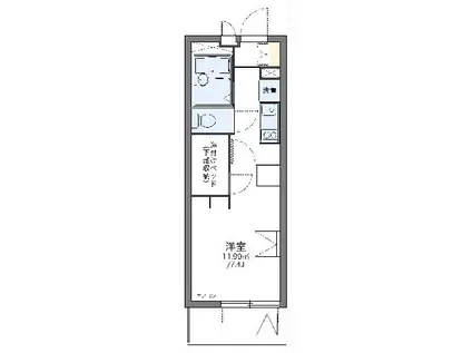 レオパレスK&H(1K/3階)の間取り写真