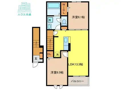 ビルネ II(2LDK/2階)の間取り写真