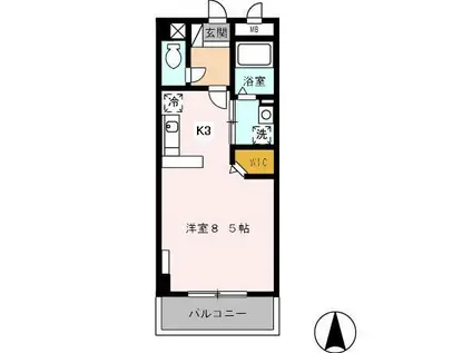 PARK FRONT NAKAMURA(1K/5階)の間取り写真