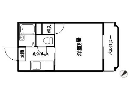 フローレス勇貴(1K/1階)の間取り写真