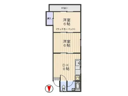 メゾンドいづみ(2DK/2階)の間取り写真