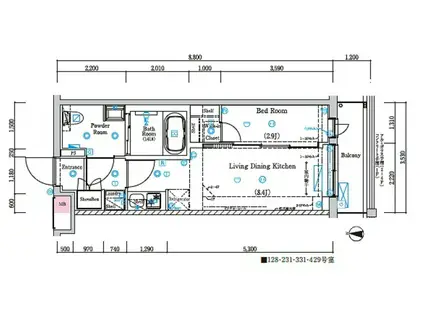 ラフィスタ鷺ノ宮(1LDK/3階)の間取り写真