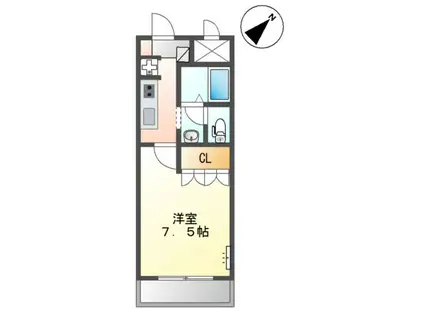 サンハイツ堤(1K/2階)の間取り写真