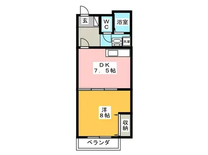 メゾン・アンジュ(1DK/3階)の間取り写真