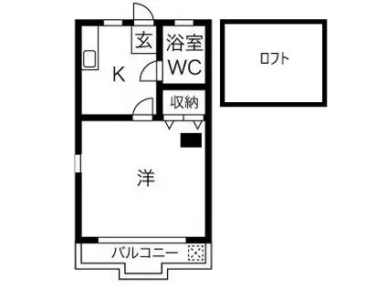 セレソローサA棟(ワンルーム/2階)の間取り写真