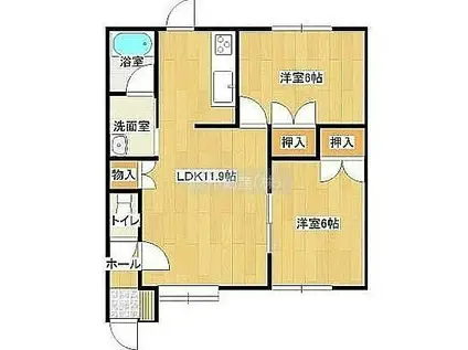 フロイデ(2LDK/2階)の間取り写真
