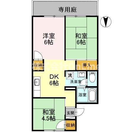 光陽ハイツ(3DK/2階)の間取り写真