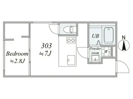 TRIAS148(1LDK/3階)の間取り写真