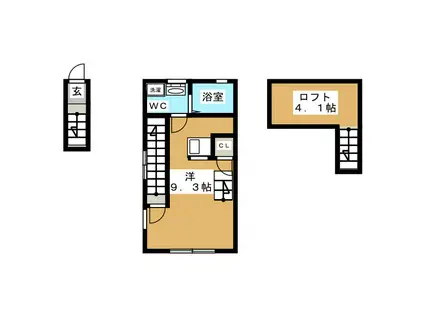 HALELUANA(ワンルーム/2階)の間取り写真