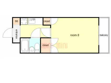 Kヒルズ(1K/4階)の間取り写真