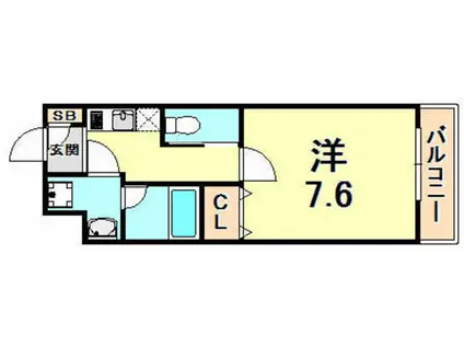 リトラル西宮北(1K/3階)の間取り写真