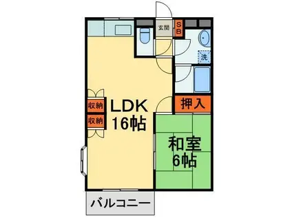 ヴィラウィステ2(1LDK/1階)の間取り写真