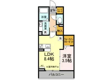 PRATIQUE(1LDK/2階)の間取り写真