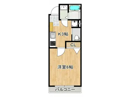 FORTUJINA O(1K/3階)の間取り写真