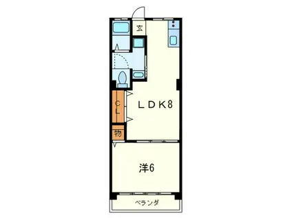 六甲マンション(1LDK/3階)の間取り写真