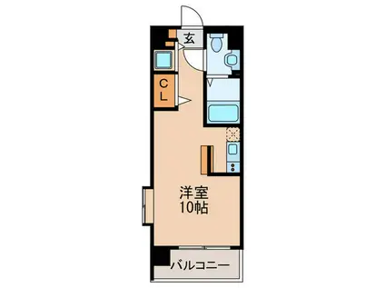 ハウトン薬院(ワンルーム/10階)の間取り写真