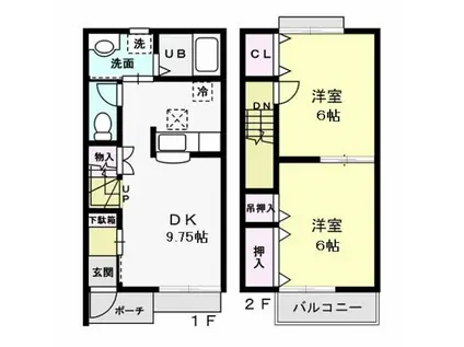 NOVA(2DK/1階)の間取り写真