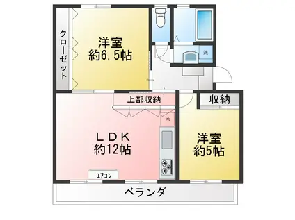 桂台団地9号棟(2LDK/3階)の間取り写真