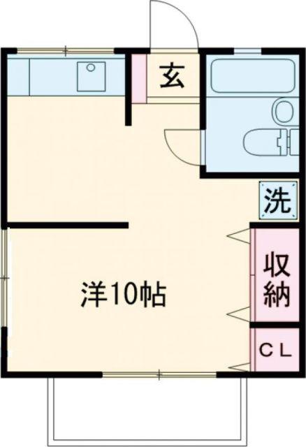 ハレモアナ(ワンルーム/2階)の間取り写真
