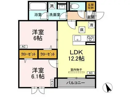 AUSPICIOUS HOUSE(2LDK/1階)の間取り写真