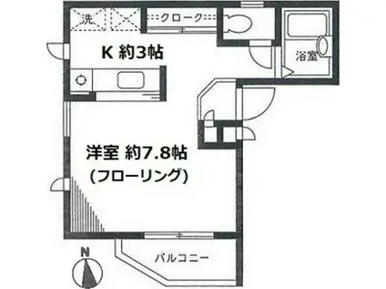 Jコーポ(1K/1階)の間取り写真