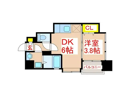 さくらヒルズ千日町(1DK/5階)の間取り写真