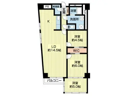 山下公園ハイツ(3LDK/1階)の間取り写真