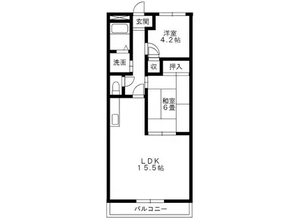第三遠藤ビル(2LDK/3階)の間取り写真