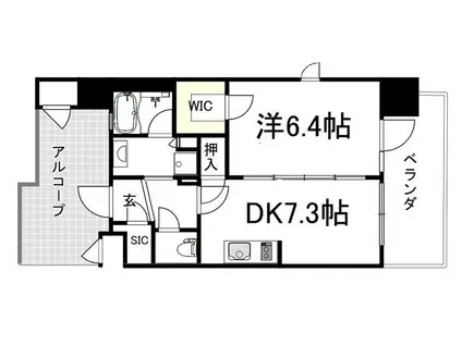 エステムプラザ福島ジェネル(1DK/9階)の間取り写真